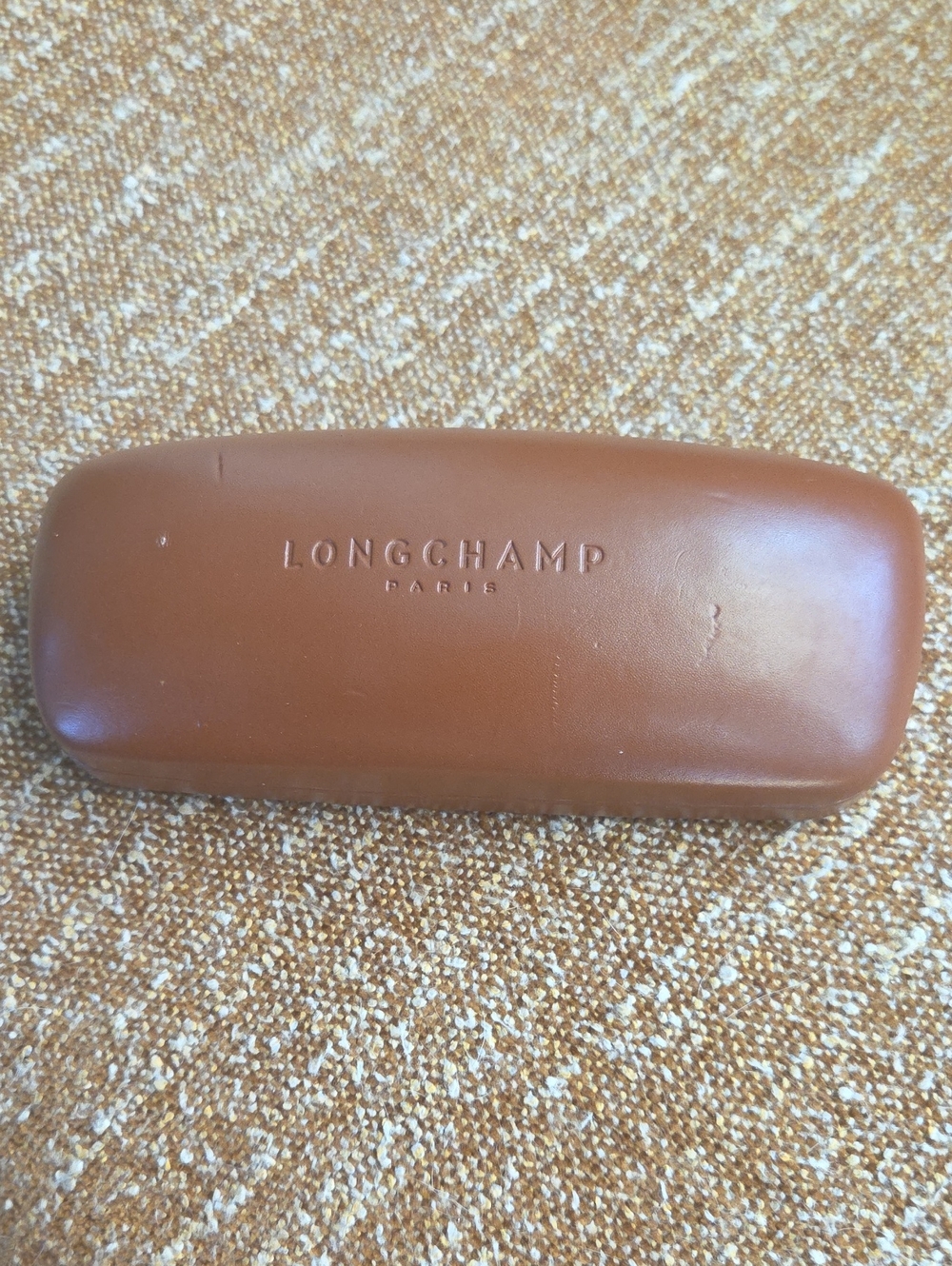 Longchamp Tan Leather Eyewear Case
